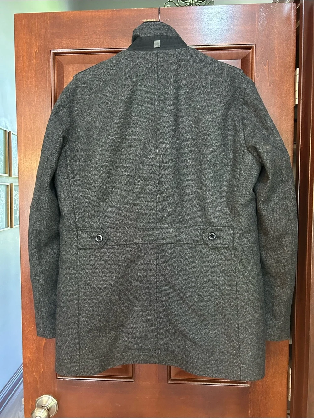 Hugo Boss 40R Gray Wool Blend Zip Front Jacket Men’s Large
